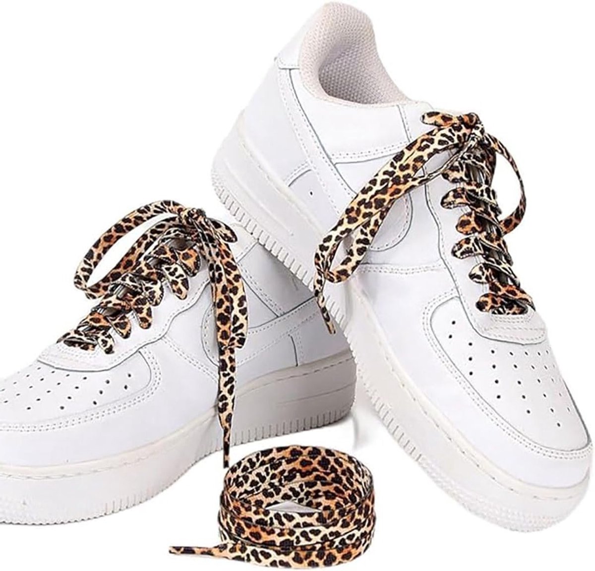 2 Paar Leoparden Veters, Kleurrijke Dierenpatroon Veters, Mode Veters voor Sneakers, Lange Veters voor Schoenen, 80 + 100 cm
