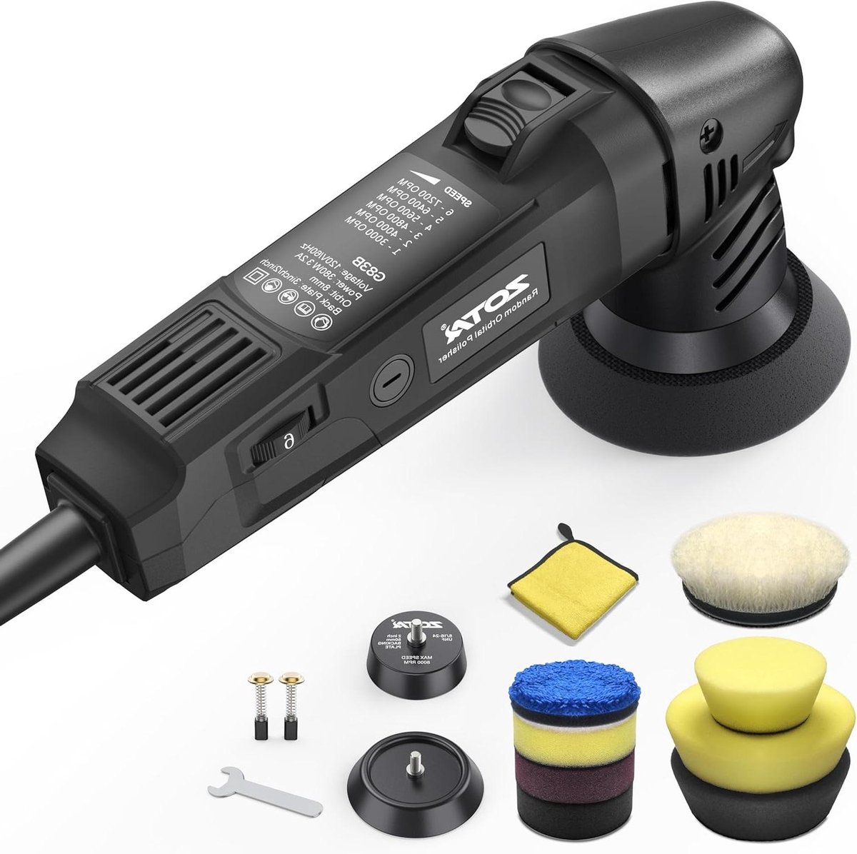 Mini Polijstmachine - Kleine Polijstmachine - Auto Detailen - Lichtgewicht Compact - 51 cm - Zwart