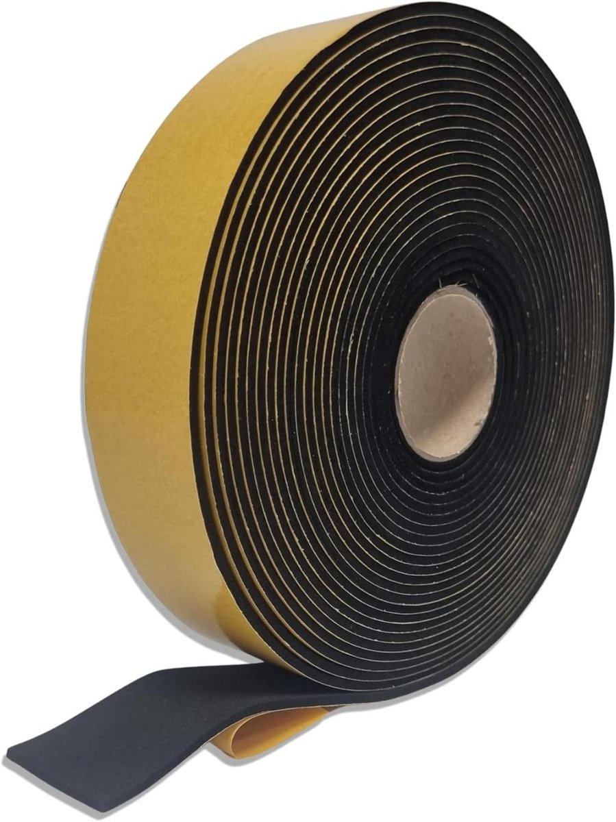 Dakvenster Afdichting Schuimrubber - Tochtstrip Raam - Dakvenster Isoleren - Zeer Flexibel EPDM - 54mm x 1200mm - Zwart