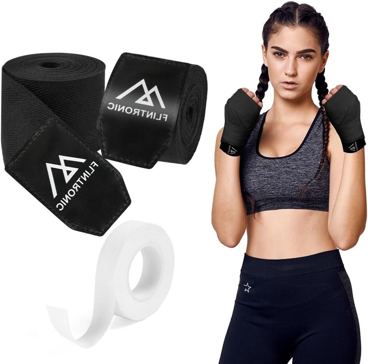 Veilige en Comfortabele Handbeschermers voor MMA, Muay Thai, Kickboxing en Vechtkunsten - 4.5m Elastische Bandages met Duimlus