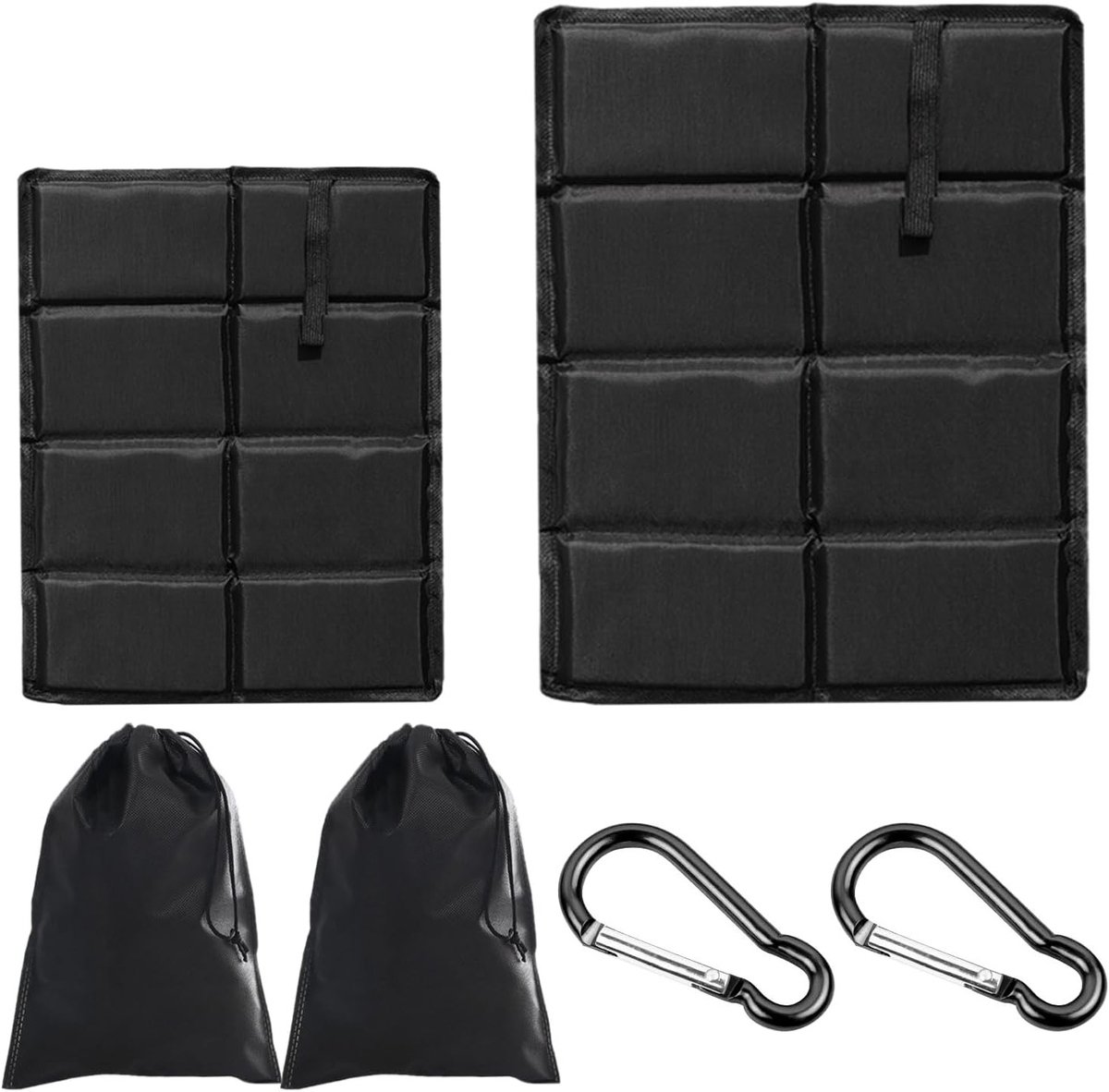 Set van 2 Buiten Kussens 29 x 40 cm, Kinderen Kussen, Vouwkussen voor Picknicks, Kamperen en Wandelen met 2 Karabijnhaken