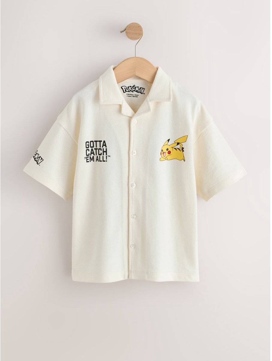 Next - Jongens - Getextureerd jersey Pokemon-shirt - Wit