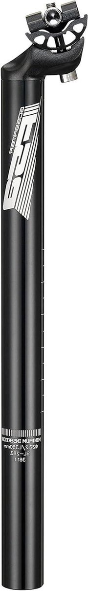 Zadelsteun - Zadelpen - Fiets Zadel Verstellen - 1-bout NANO Zadelklem - 272 x 350mm - Zwart