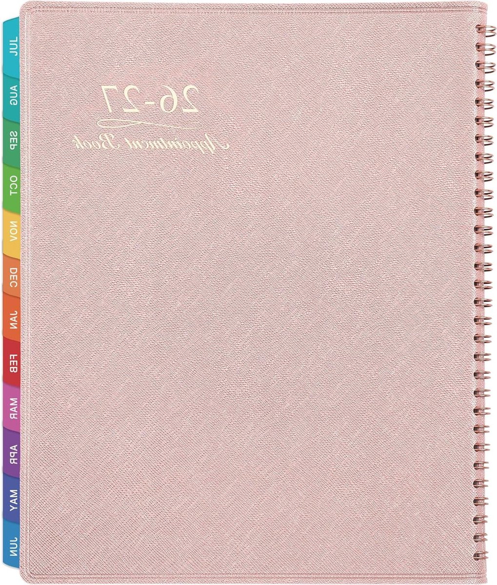 Afsprakenboek Planner - Agenda 2025 - Afspraken Plannen - Per 15 Minuten - 21 x 27 cm - Roze