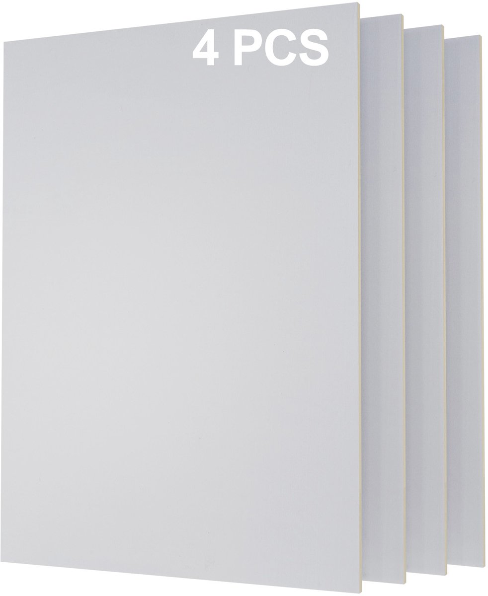 Creatorally 4 stuks A4 Plaat - Wit Multiplex Zonder Verf - Multiplex Platen - 3mm -297*210mm - Perfect voor Pyrografie Lasersnijden CNC Fretwerk Rolzaag Freeswerk - Modelbouw Laser Snijden Graveren