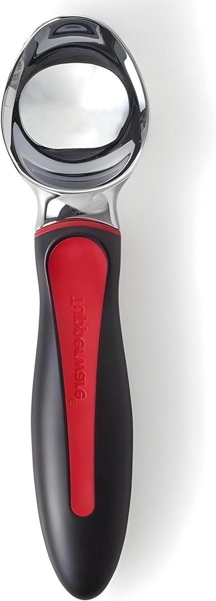 IJsschep - IJslepel - Desserts Maken - Ergonomische Grip - Metaal - Zwart Rood