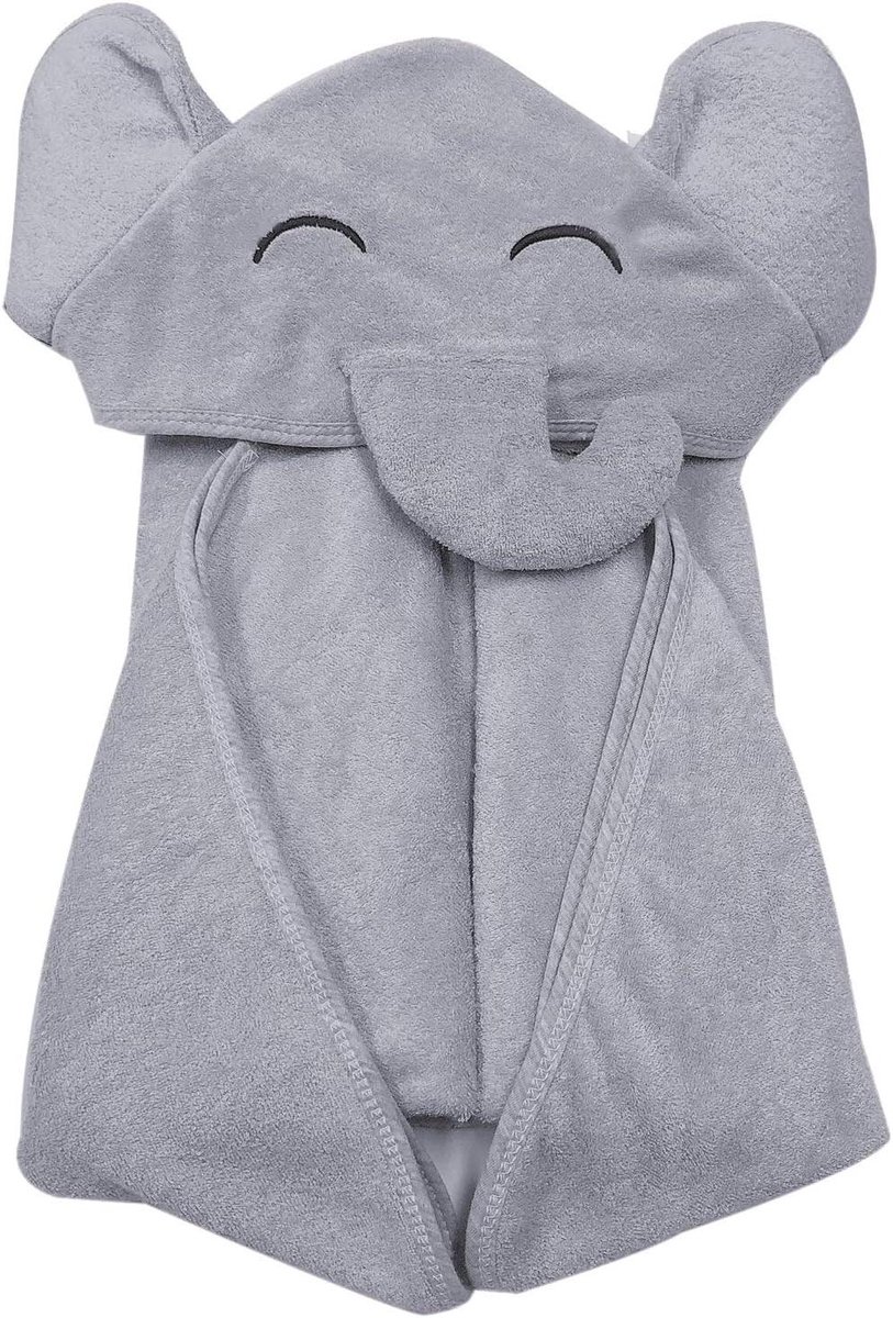 Baby Badjas - Capuchon Handdoek - Na het baden - Gemaakt van bamboe - 30 x 30 inch - Grijs