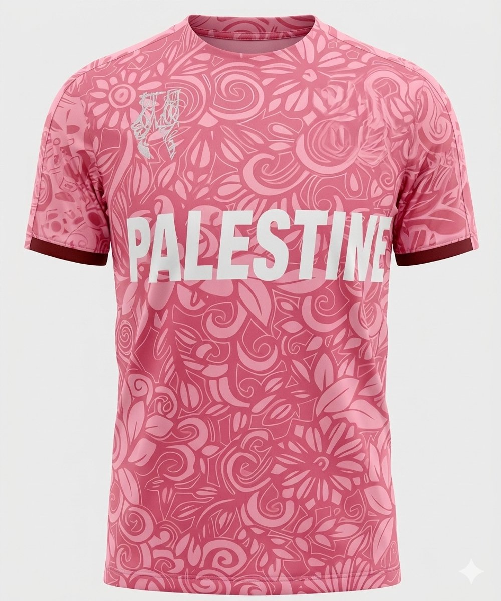 Palestine Voetbal T-shirt - Jersey - Unisex - Roze - Maat L
