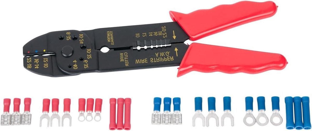 Krimptang Set - Aansluitklemmen Tool - Elektra Werk - Ergonomische Grip - 1 Stuk - Zilver