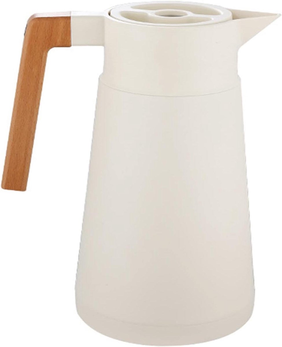 Geïsoleerde Kan - Thermoskan Karaf - Dranken Warm Houden - Dubbelwandige Isolatie - 2 Liter Capaciteit - Beige