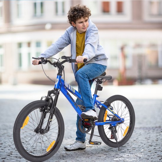 REDOM - Kinderfiets 20 Inch - 6 Versnellingen - V-Brakes Voor En Achter - Lage Instap - Stalen Frame - Blauw van Merkloos — afbeelding 5