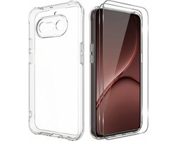 Hoesje en Glas Geschikt voor Nothing Phone (4a) - Transparant - Casemania Anti-shock Back Cover - Extra Stevig Val en Stootbescherming Telefoonhoesje + 2x Tempered Glazen Screenprotectors