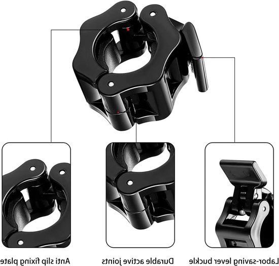 Olympische Halterstang Klemmen voor Gewichtheffen - 30mm Barbell Collars, Stabiele Grip en Duurzaam Ontwerp voor Veiligheid tijdens Training — afbeelding 3