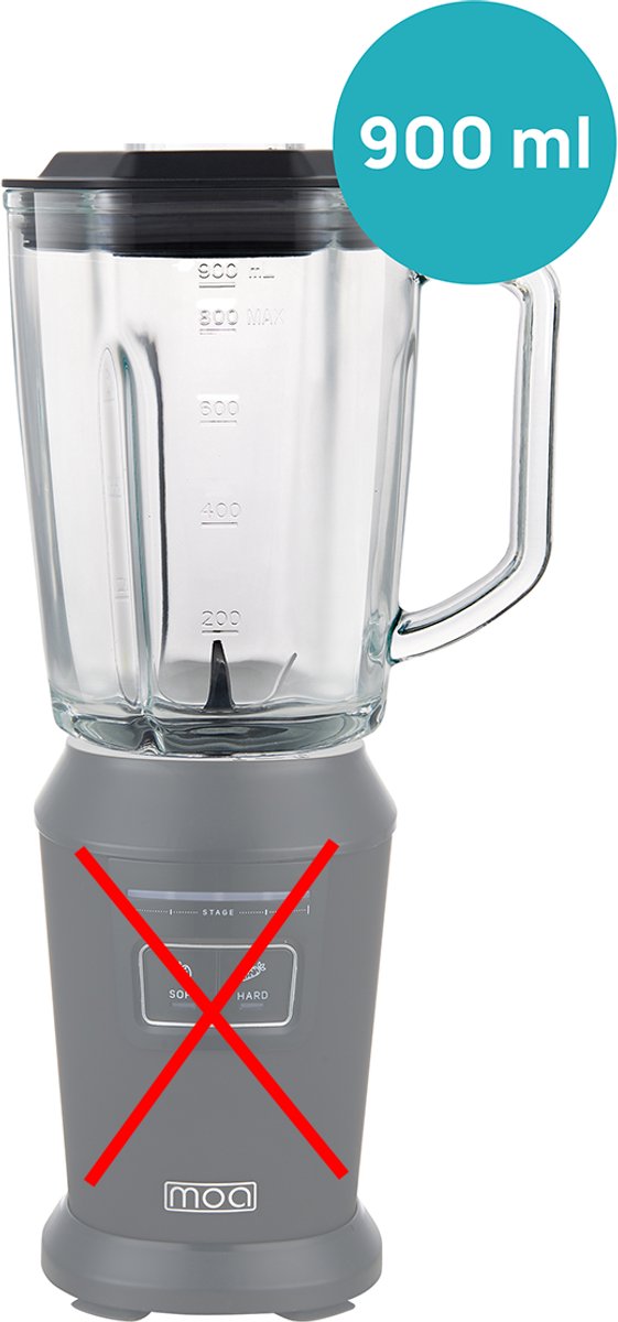 MOA Losse Glazen Kan - Extra kan geschikt voor MOA Smoothie Blender To Go - BPA-vrij - Reservekan - Sterke blenderkan - 900ml van MOA — afbeelding 3