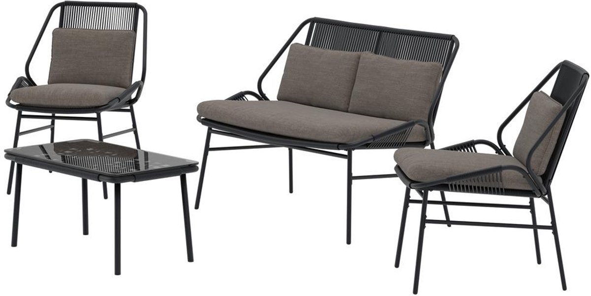 Svea - Sergio loungeset - zwart/bruin