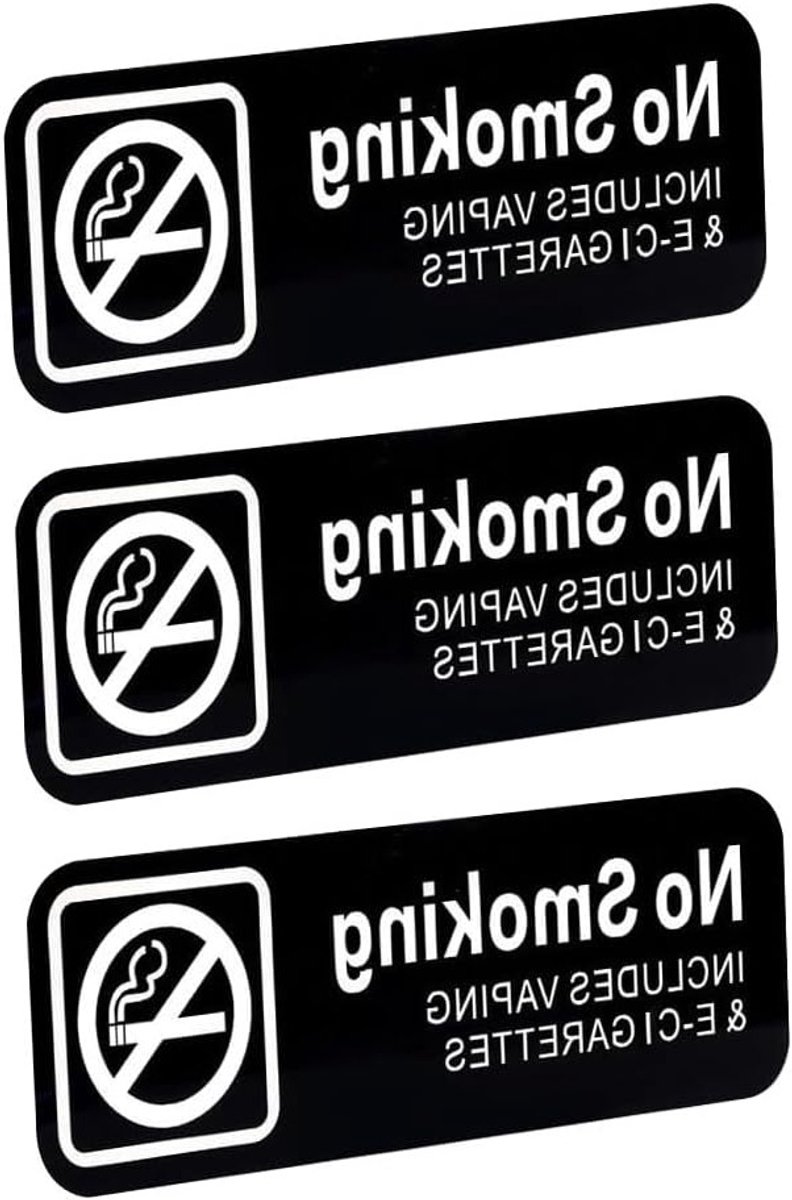 Duurzaam en Duidelijk Verbodsbord - 3 Stuks Niet Roken Signaal voor Binnen en Buiten, Ideaal voor Kantoorgebouwen, Restaurants en Openbare Ruimtes