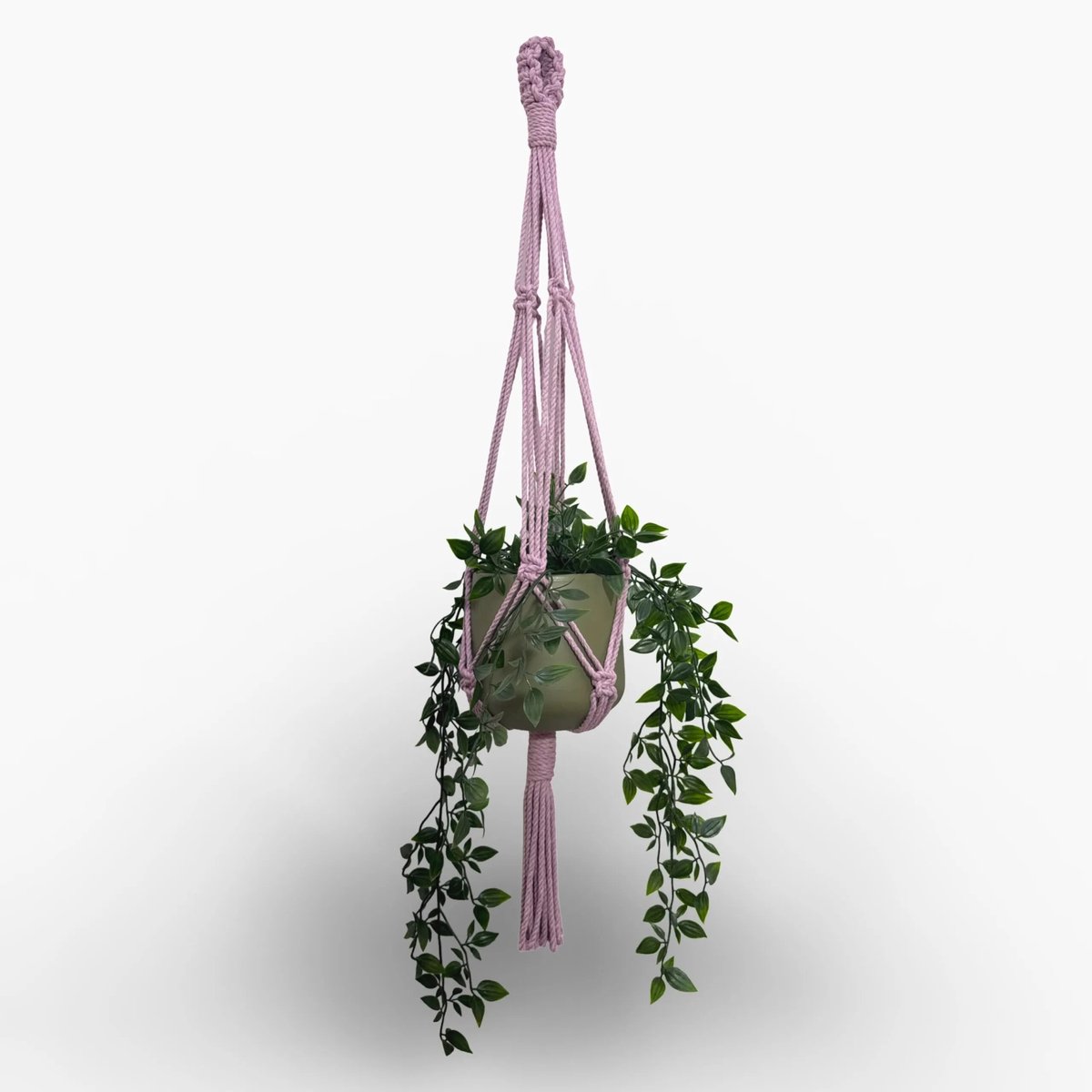 Plantenhanger 'Funky' - Kies kleur en lengte - Oud Roze - 80 cm lang - Katoenkoord - Geschikt voor Pot met Diameter t/m 20 cm - Handgemaakt in ons Macramé Atelier - Prijs per Stuk - Let op: Exclusief Pot - Inclusief Verzendkosten