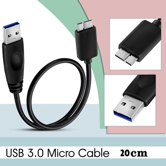 USB 3.0 kabel - Micro USB kabel Externe harde schijf kabel - Gegevens Overzetten - Hoge Snelheid 5 Gbps — afbeelding 4
