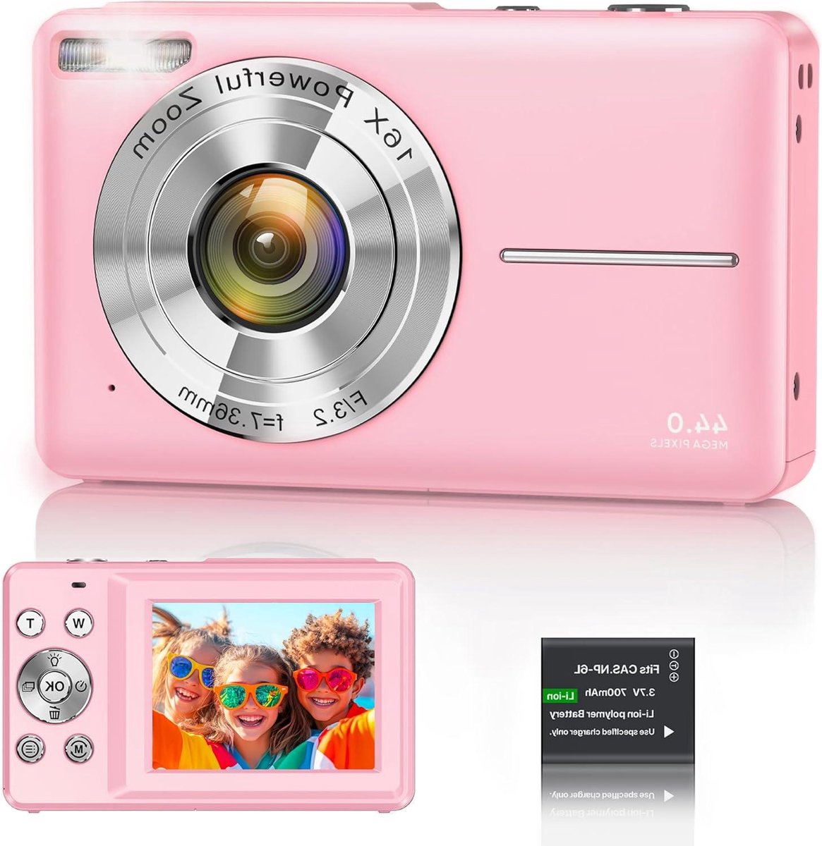 Digitale Camera - Compact Camera Vlogging - Foto's Maken - Anti-Shake Technologie - 44 MP - Roze