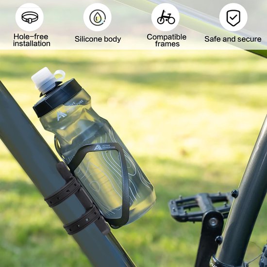 Bidonhouder Fiets - Bekerhouder Kinderwagen - Drinken Onderweg - Montage Zonder Schroeven - Universeel - Zwart — afbeelding 4