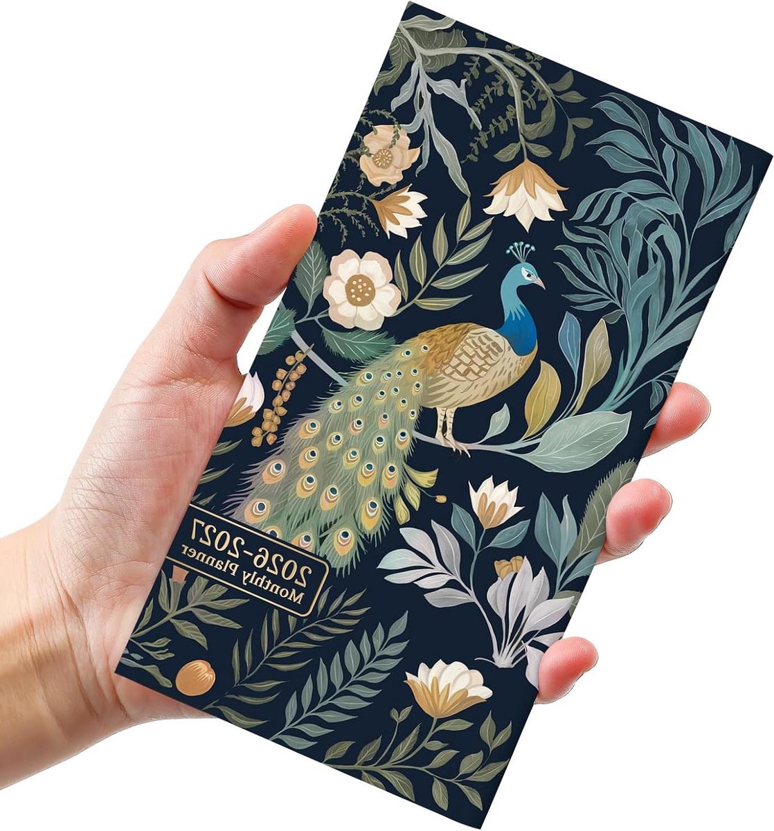 Zakkalender Planner - Twee Jaar - Planning Bijhouden - Compact Zakformaat - 16.5 x 8.6 cm - Jungle Pauw