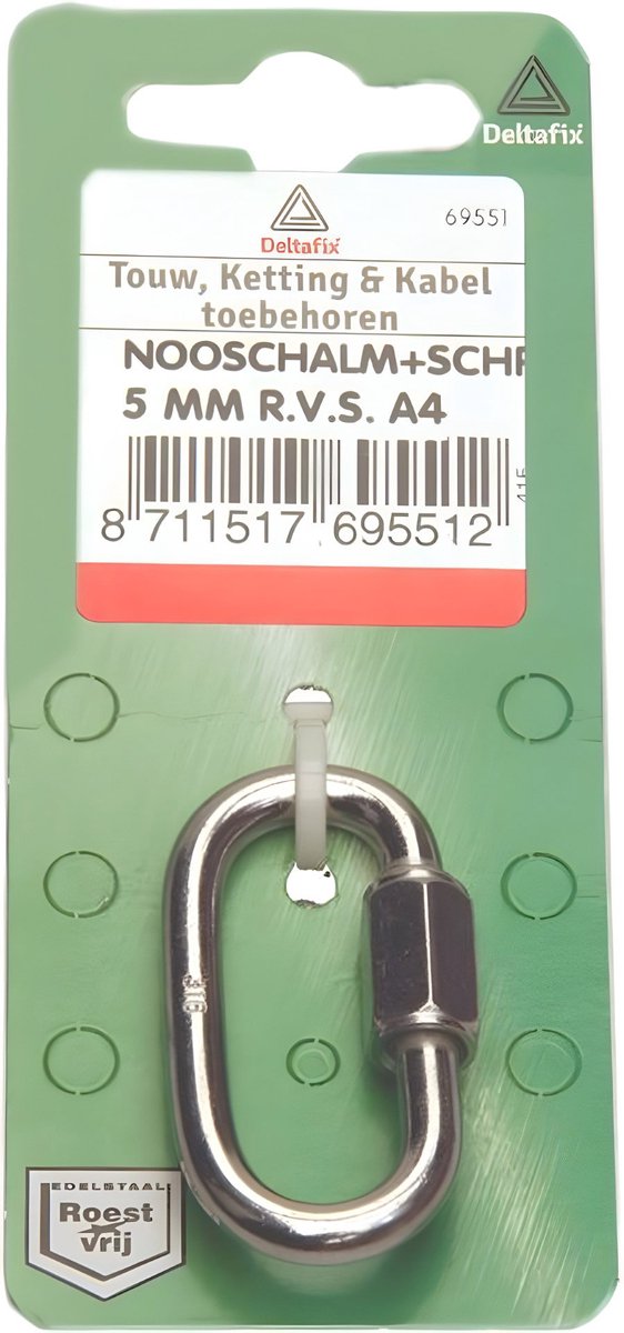 Noodschalm 7 mm R.V.S A4 - 1st