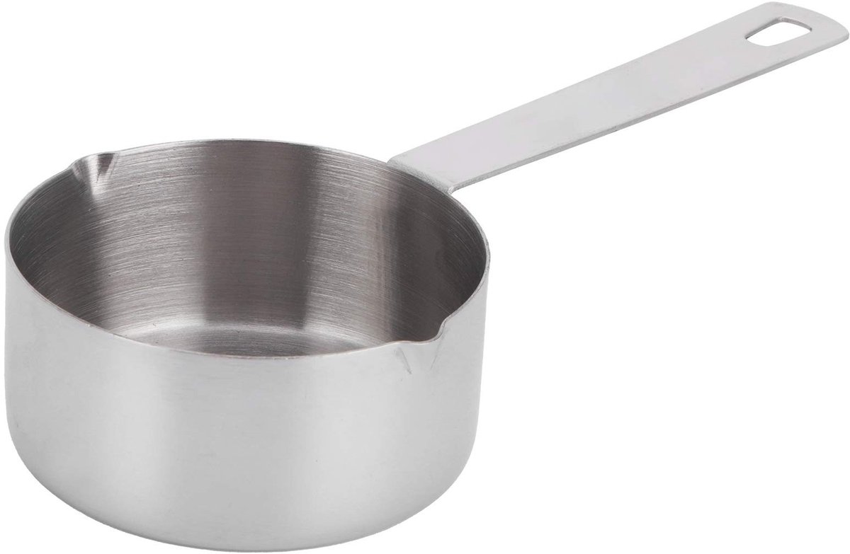 Nikou 304 RVS Maatlepel en Maatbeker Set - 1/4 Cup (60 ml) voor Koffie, Bakken en Koken