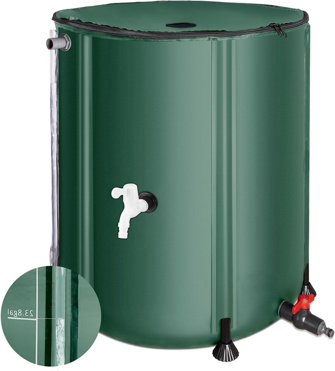 Regenton - Wateropvangvat - Regenwater Verzamelen - Inclusief filter en kraan - 180 Liter - Groen
