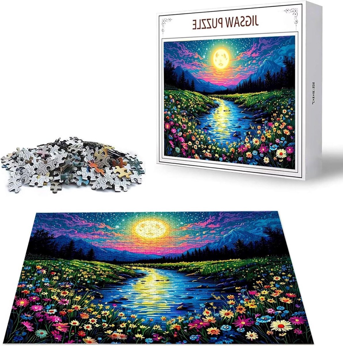 Houten Puzzel - Legpuzzel Volwassenen - Ontspanning Thuis - Met Achterkant Letters - 1314 Stukjes - Multicolor
