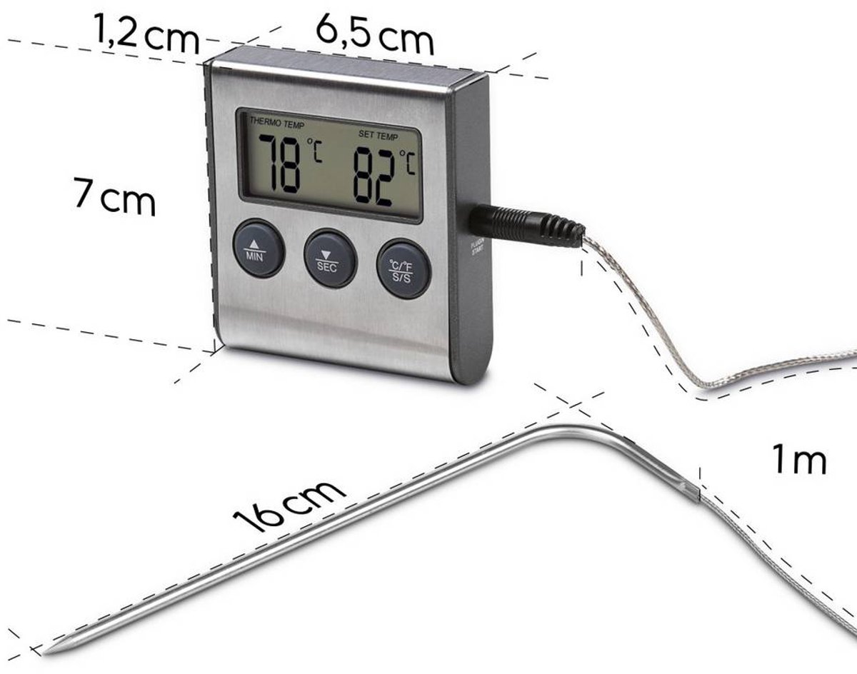 Xavax Digitale Vleesthermometer Met Timer Bedrade Sensor — cadeau in Kookcadeaus - foto 2