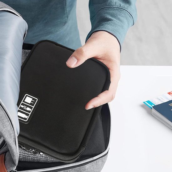Elektronische Organizer Kit - Opbergtas Gadgets - Kabels Organiseren - Draagbaar Lichtgewicht - 24.9 x 19.3 cm - Zwart — afbeelding 4