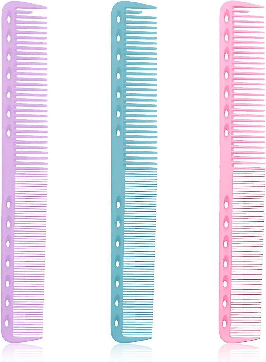 Koolstofkam - Kapperskam - Haar Stylen - Antistatisch Hittebestendig - 18 cm - Roze Bule Paars