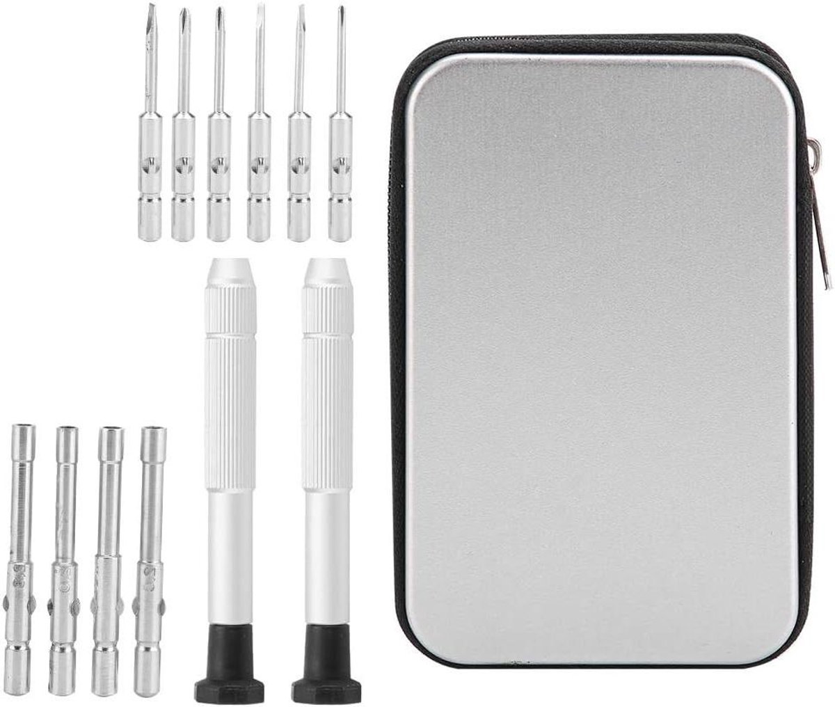 Precisie Schroevendraaierset - Reparatieset Klein - Kleine Reparaties - Met Opbergtas - 120 Gram - Zilver