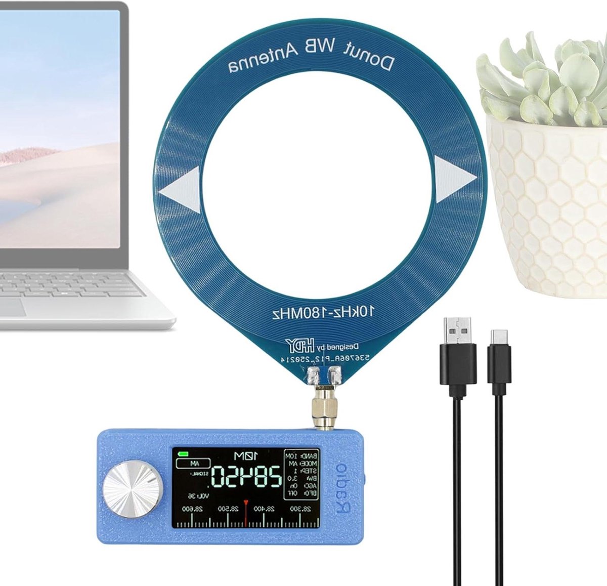 Alle band radio ontvanger - Draagbare radio - Luisteren onderweg - HD IPS scherm - Compact formaat - Blauw