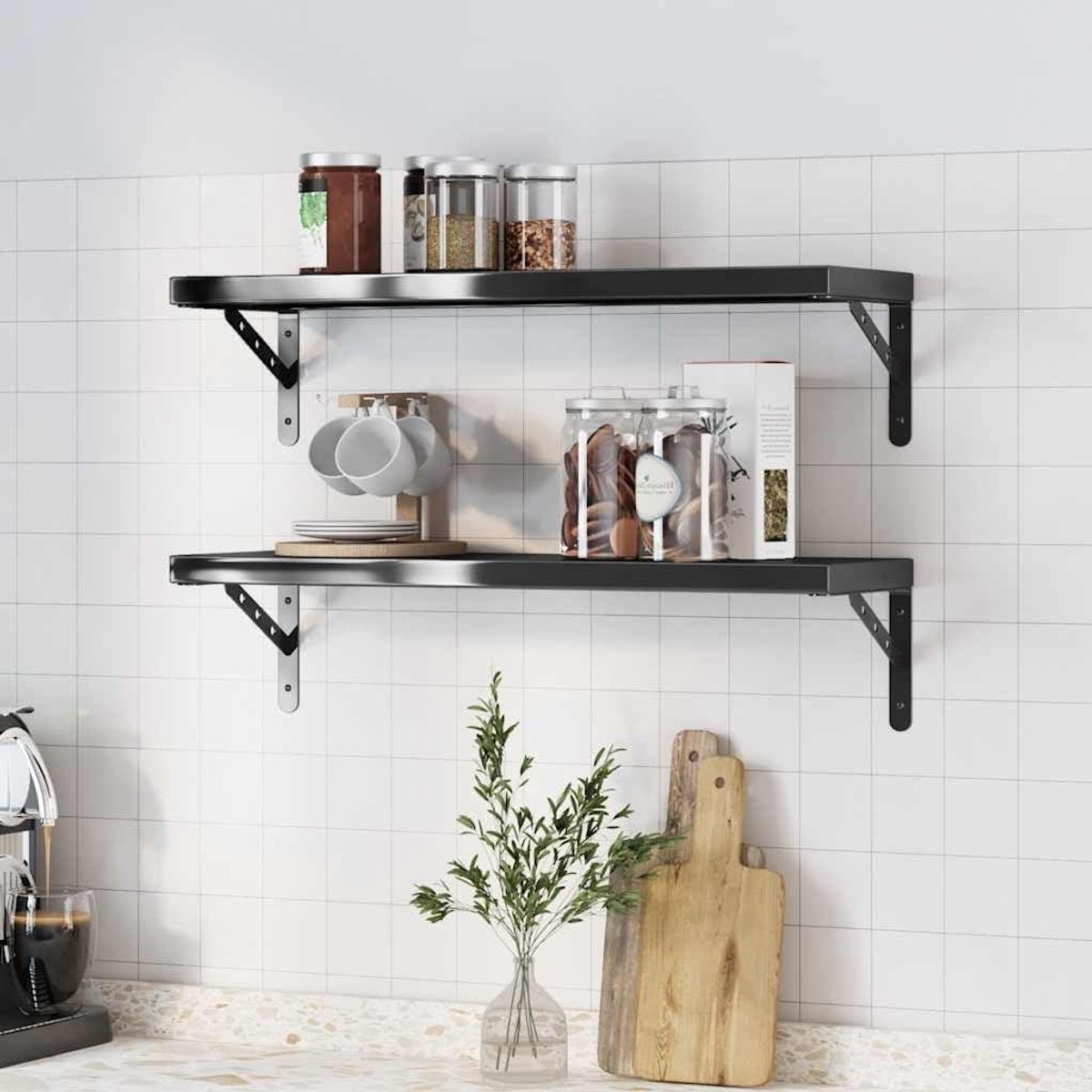 Wandrekken 2 Stuks - Zwevende Planken - Decoratie Woonkamer - Roestvrij Staal - 75 cm Bree