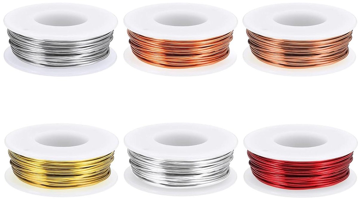 Knutseldraad Aluminium - Metaaldraad Buigzaam - Sieraden Maken - Corrosievrij Duurzaam - 6 Rollen 15m - Multikleur