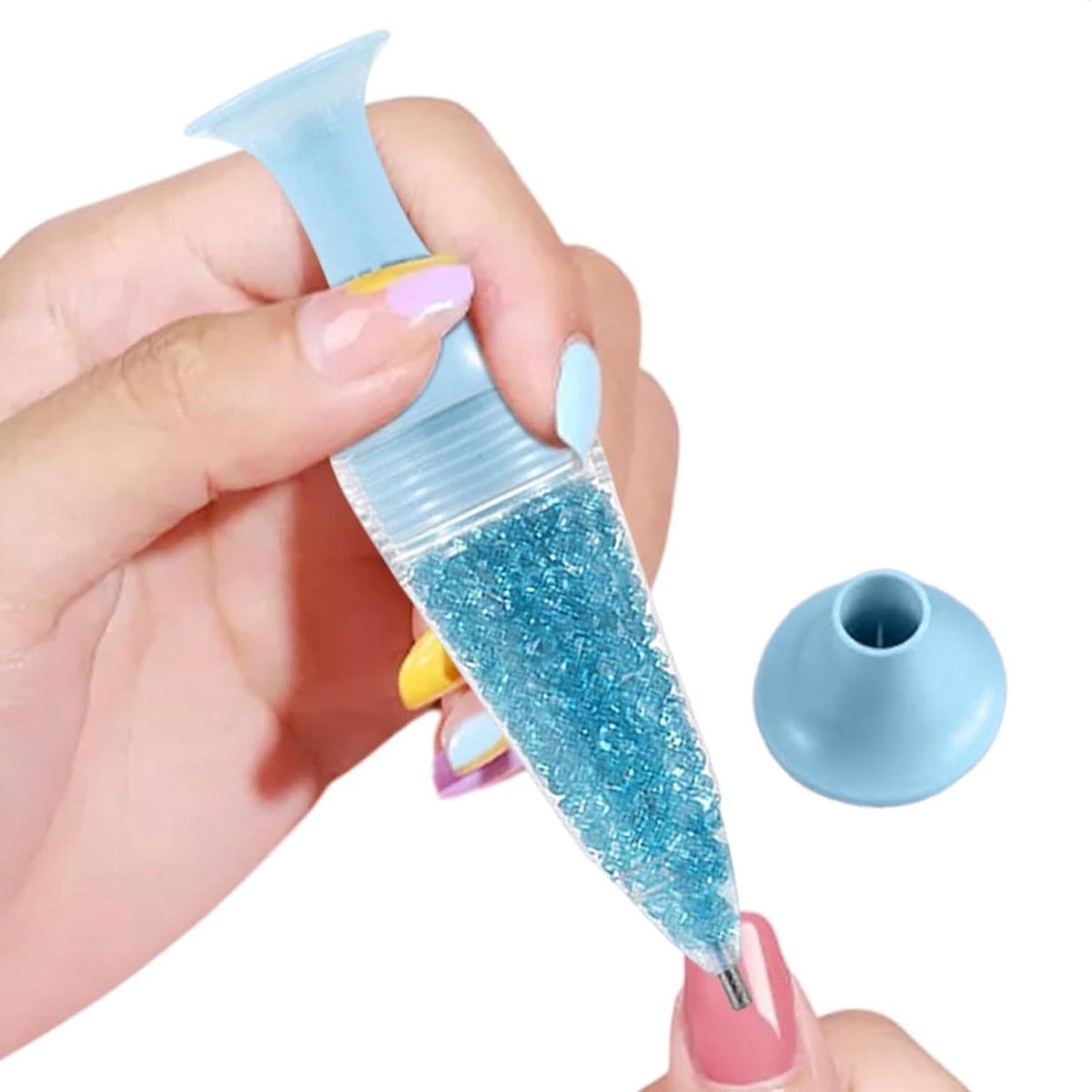 Puntboor Pen - Diamant Schilderen Tool - Creatief Knutselen - Bloempot Vorm - 4x12 cm - Blauw
