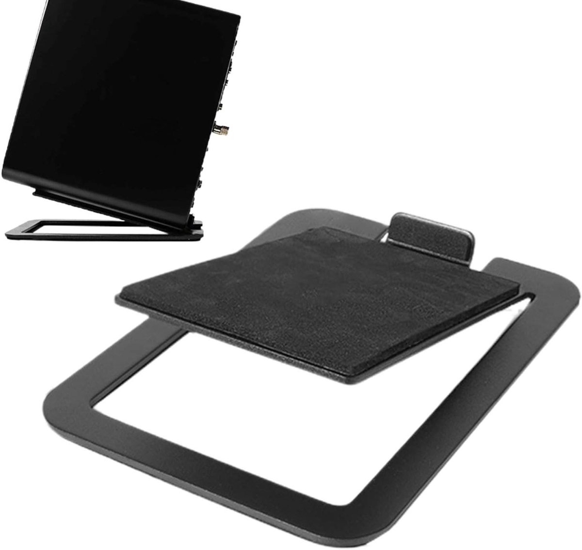 Luidspreker Stands - Stabiele Voetjes - Verbeterd Geluid - Trillingsdempend Metaal - 18x12x6CM - Zwart