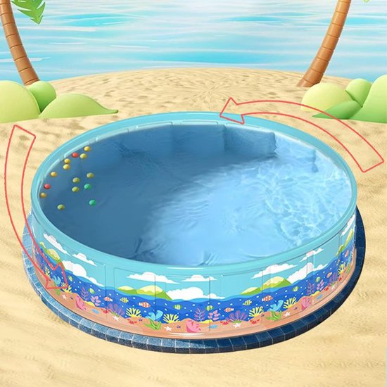 Kinderbadje Opblaasbaar - Opblaasbadje Baby - Waterpret Tuin - Snelle Montage - 120 x 45 cm - Blauw — afbeelding 3