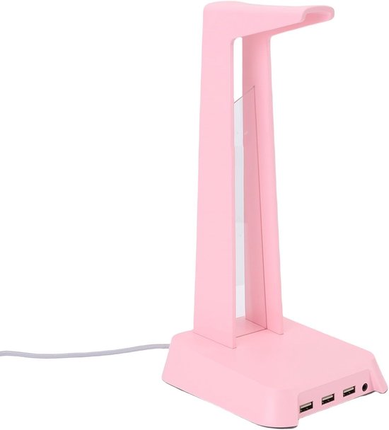 Headset standaard - Koptelefoonhouder - Gaming setup - Geïntegreerde geluidskaart - 30 x 21 x 7 cm - Roze van Merkloos — afbeelding 4