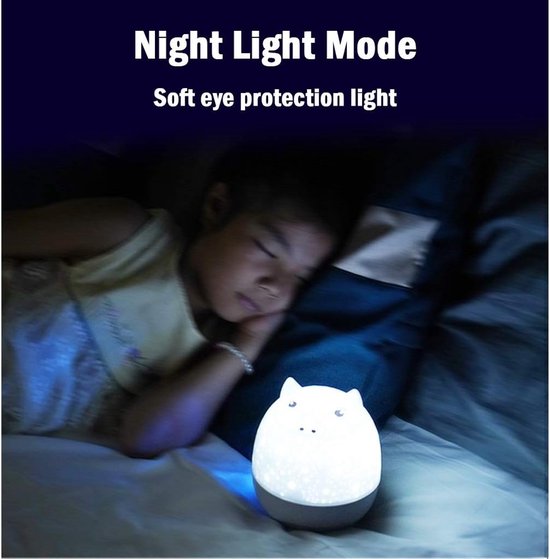 Sterrenhemel Projector - Nachtlampje Kinderen - Sfeer Creëren - Meerdere Lichtmodi - 12x12x15 cm - Wit — afbeelding 5