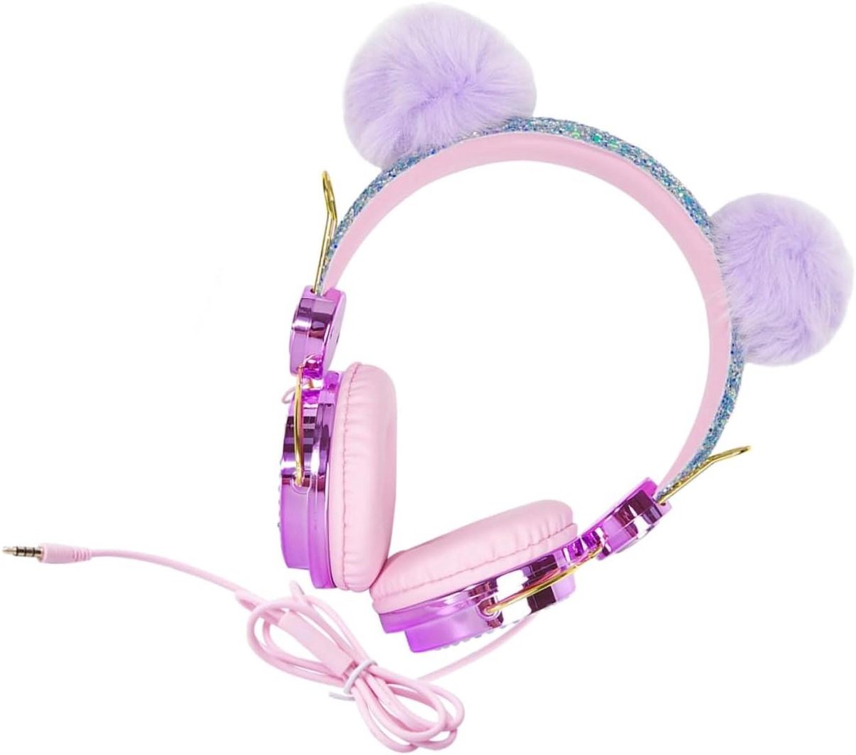Kinderkoptelefoon - Oortjes draadloos - Muziek luisteren - Volumebegrenzing 85dB - 20 x 16 x 7 cm - Paars