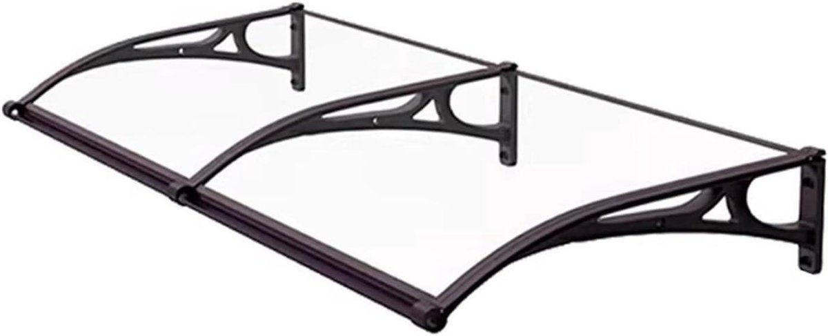 Aluminium Luifel - Regenbescherming Deur - Bescherming Buiten - Slagvast Polycarbonaat - 80 x 60 cm - Transparant