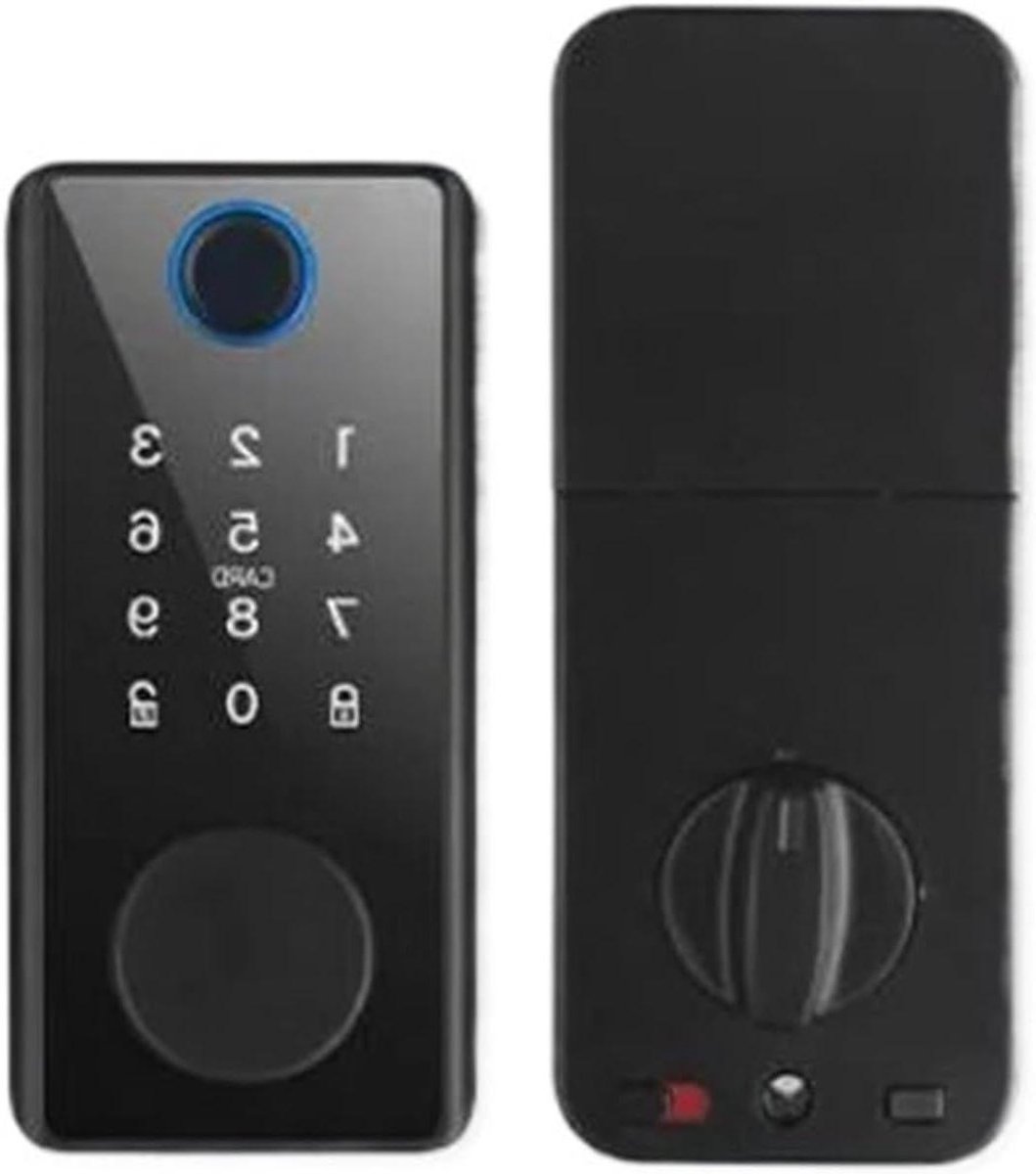 Slim Nachtslot - App Deurslot - Toegangscontrole - Biometrische Herkenning - 35-85MM Deurdikte - Zilver