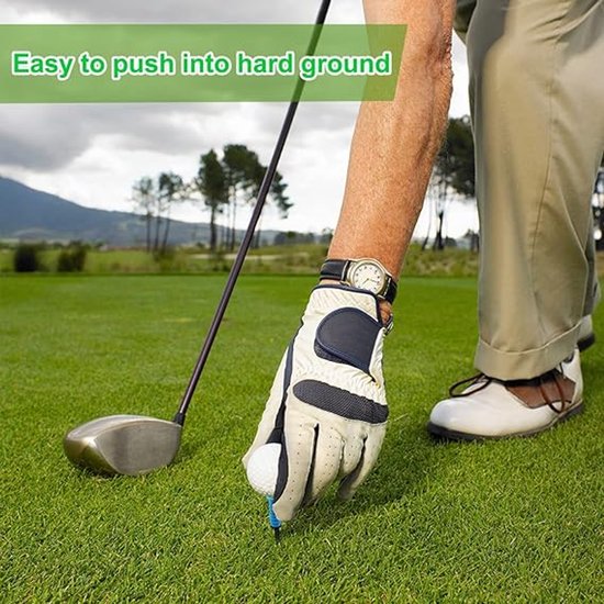 Golfladder - 10 stuks - Zachte rubberen koppen - Vijf kleuren - Vermindert wrijving en zijwaartse spin - Lengte 8.3 cm — afbeelding 2