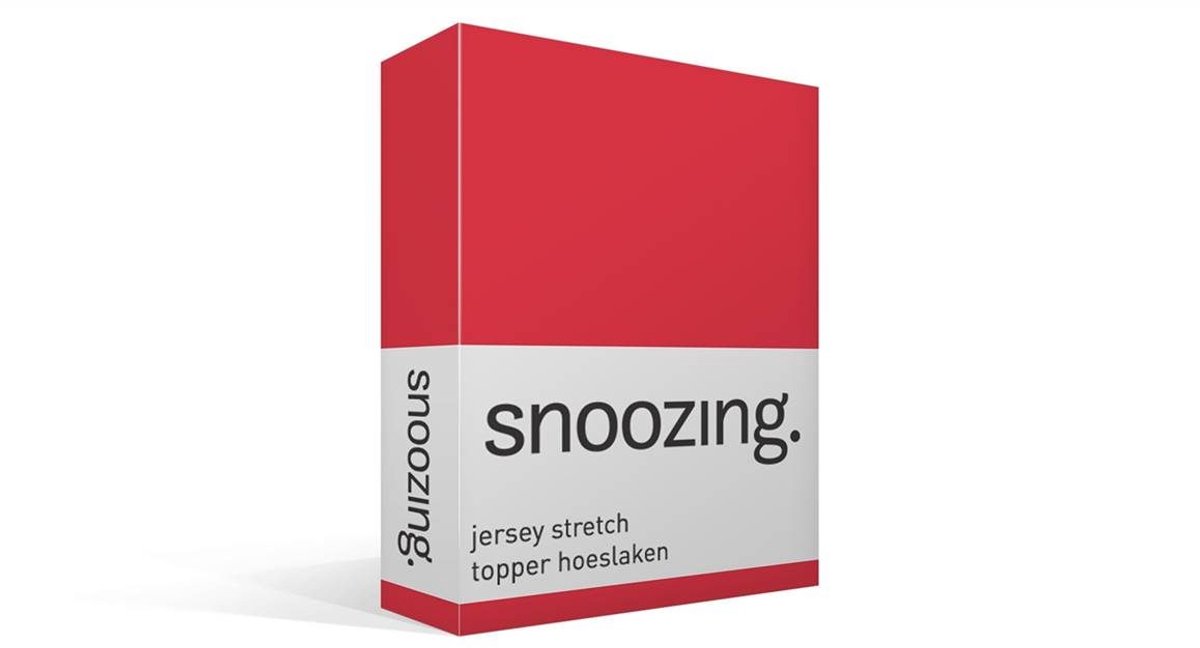 Snoozing Jersey Stretch - Topper - Hoeslaken - Lits-jumeaux - 160/180x200/220 cm - Rood