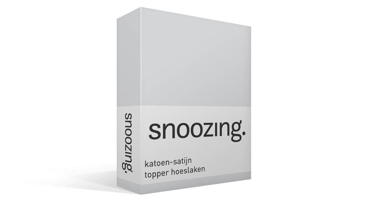 Snoozing Katoen-satijn - Topper - Hoeslaken - Lits-jumeaux - 200x200 cm - Grijs