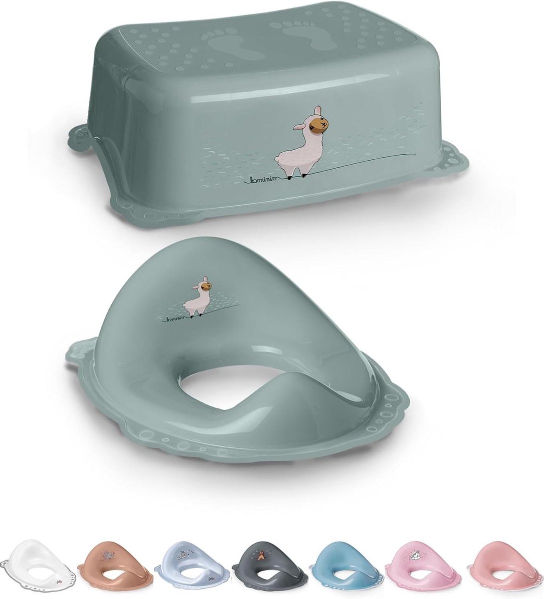 Kinder Potje Set - Toilet Training Hulp - Zelfstandig Zindelijk - Hoge Kwaliteit Polypropyleen - 2 Stuks - Khaki Groen/Wit