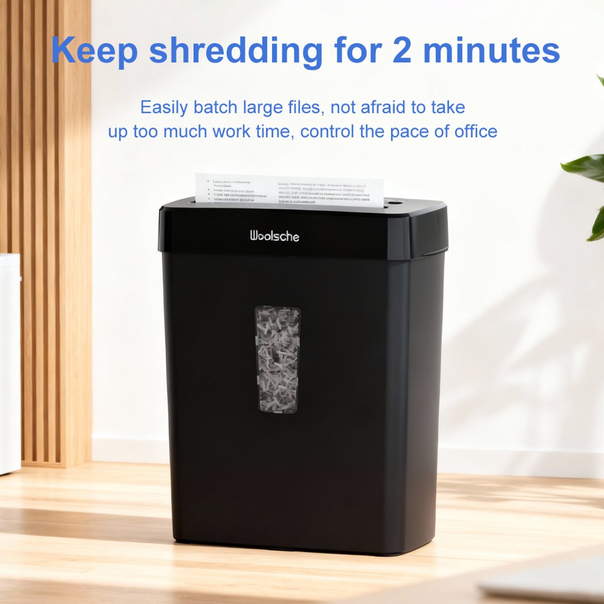 Re-purelife® papiervernietiger 8 vellen | documentvernietiger van ABS en kunststof | cross-cut met P-4 veiligheidsniveau | compacte shredder voor thuis en kantoor | zwart 31 x 16 x 38 cm thumbnail 3