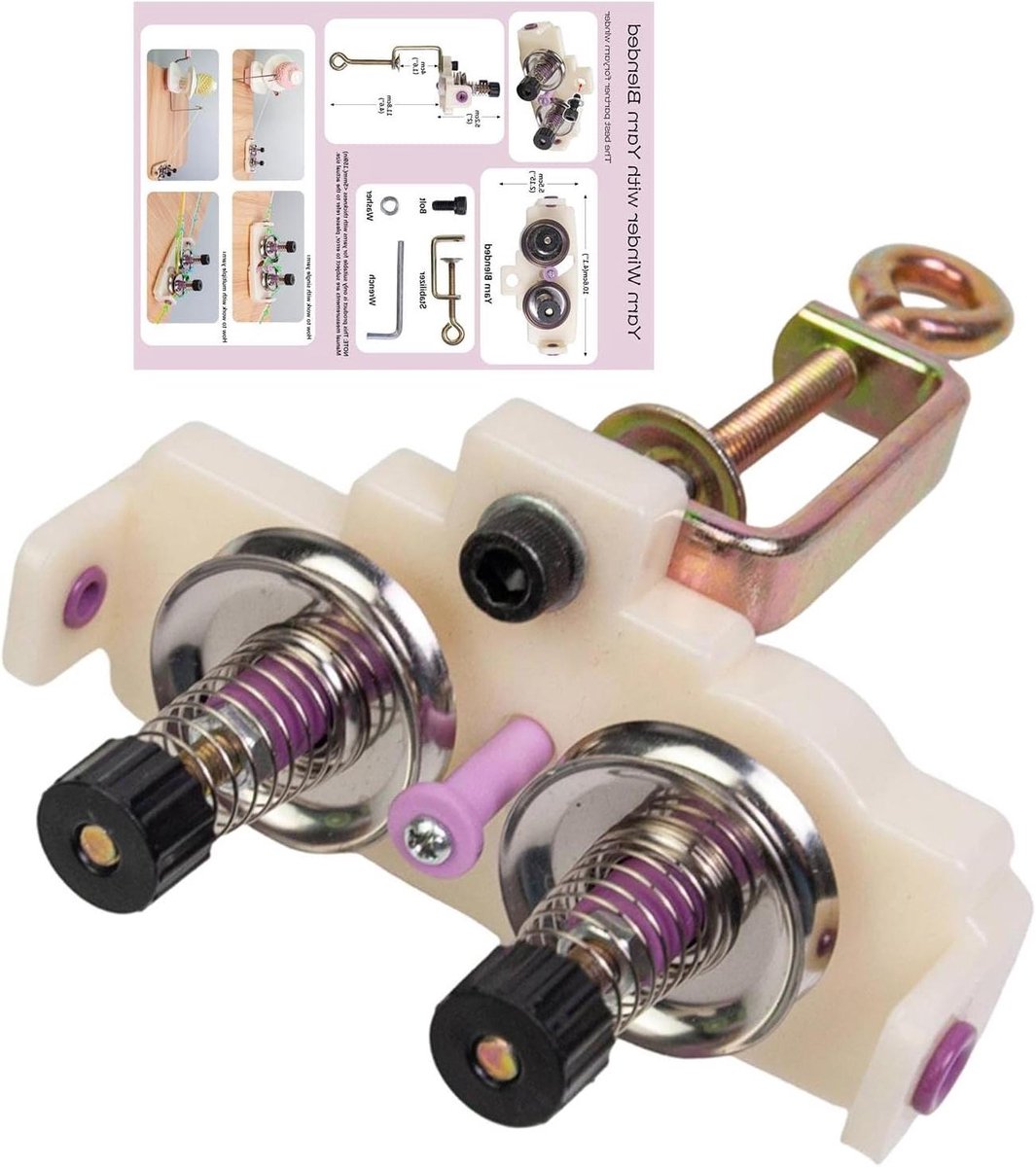 Garen Ball Winder - Garen Accessoire - Handwerken Organiseren - Dubbelzijdige Klem - 17 cm - Niet gespecificeerd